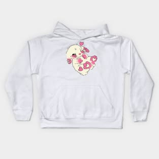 bunny love hearts cute bunny Kids Hoodie